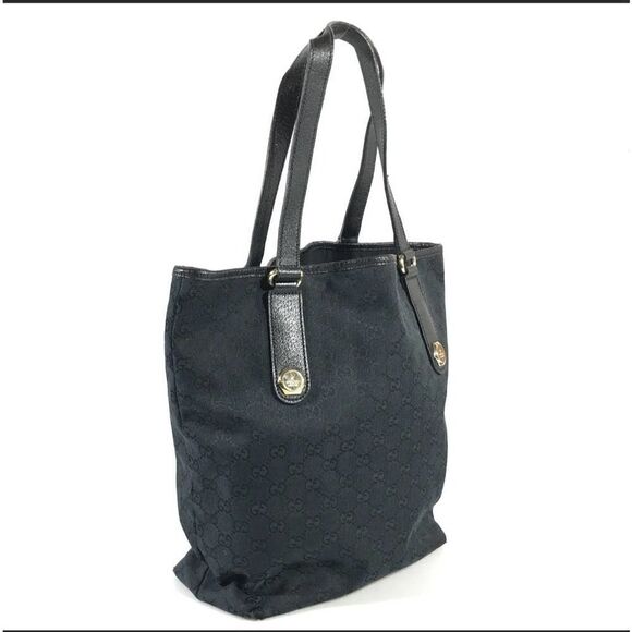 GUCCI Bag Handbag GGCanvas 153009 467891 Black  Authentic - Picture 3 of 12